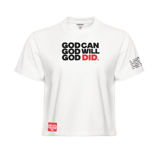 GOD DID CROP TOP (WHITE)